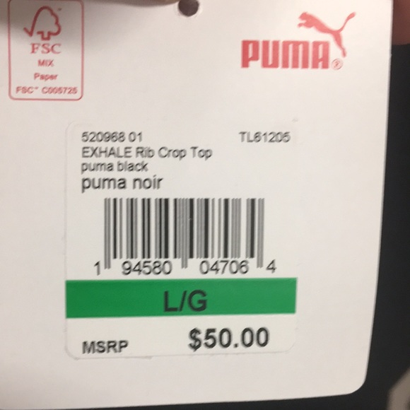Puma Yoga/Athletic/Athleisure/Training Crop Top, L, NWT! - Picture 8 of 9